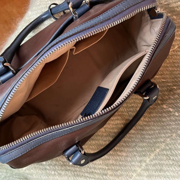 Coach Legacy Haley Satchel Two Tone Dark Brown and Navy - Picture 5 of 7